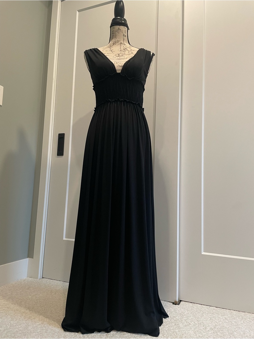 Candie's Black V-Neck Empire Waist Maxi Dress